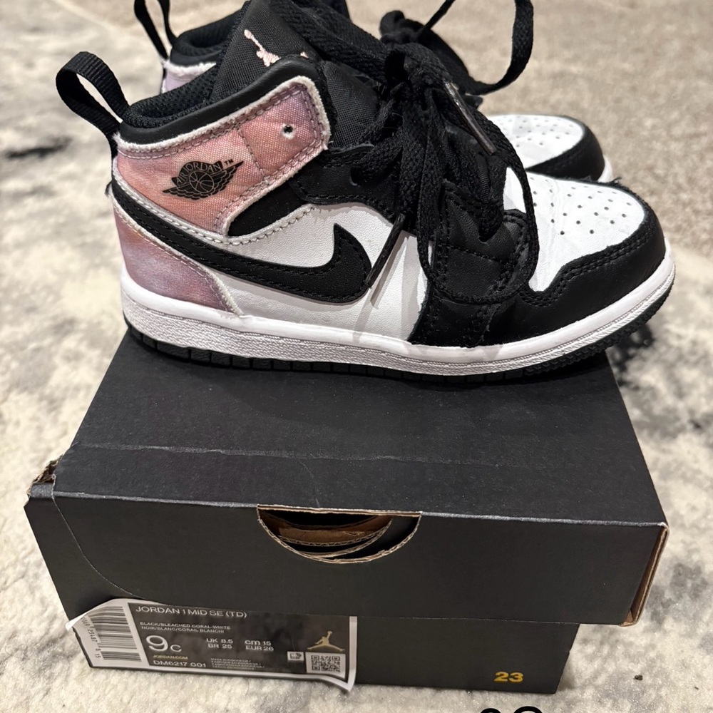 Nike High-Top Sneakers - Black, Pink, and White